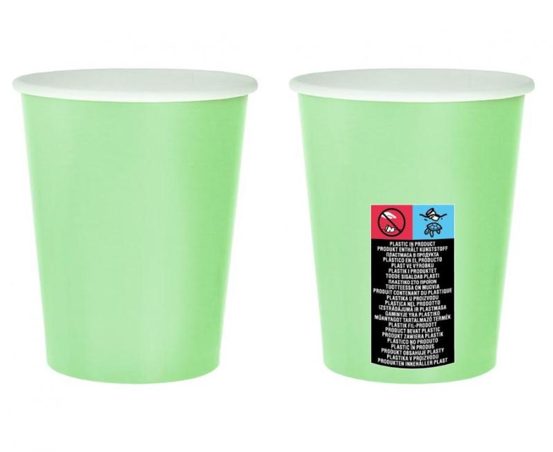 KUBECZKI PAP. JEDNOKOLOROWE MIĘTOWE, 270ml/14 szt.