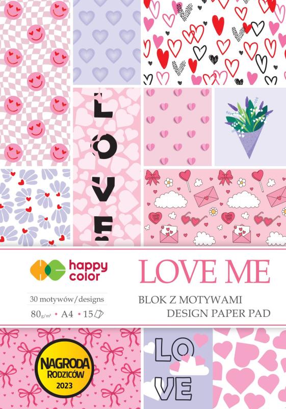 BLOK Z MOTYWAMI A4/15 LOVE ME 80G GDD WALENTYNKI