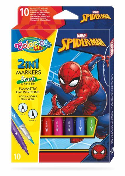 FLAMASTRY DWUSTRONNE 10 KOL. COLORINO /SPIDERMAN / /12/