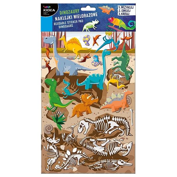 NAKLEJKI WIELORAZOWE DINOZAURY KIDEA