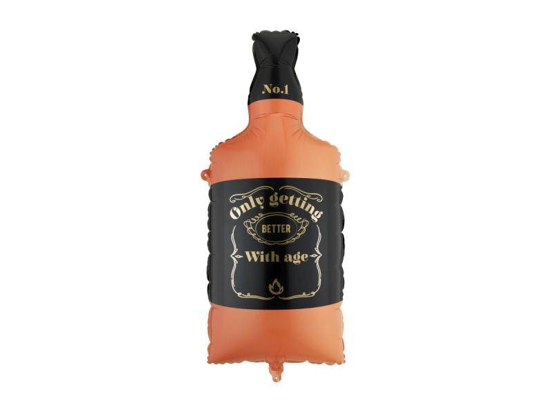 BALON FOLIOWY WHISKY 34X86CM POMARAŃCZOWO-CZARNY