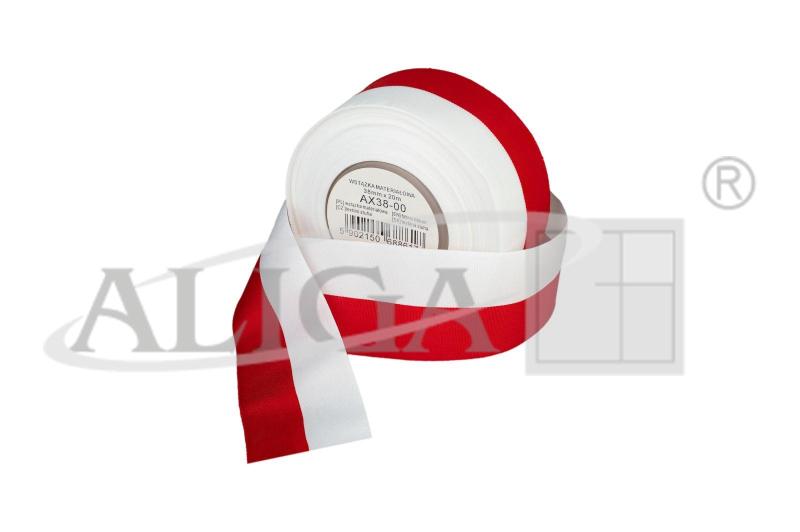 WSTĄŻKA DWUKOLOROWA AX38-00 BIAŁO-CZERWONA 38mm/20m A/4