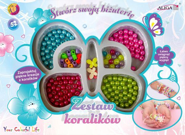 ZESTAW KORALIKÓW PLASTIKOWYCH PJ-1961 MIX KOLORÓW I KSZTAŁTÓW