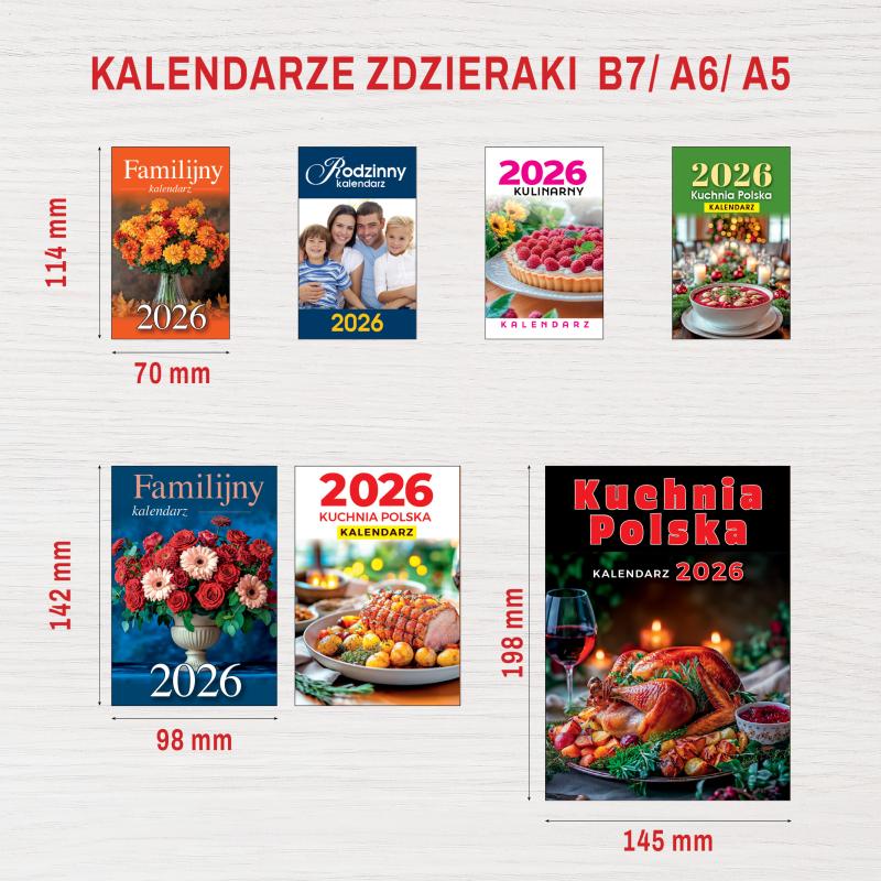 KALENDARZ ZDZIERAK B7 KUCHNIA POLSKA AREX