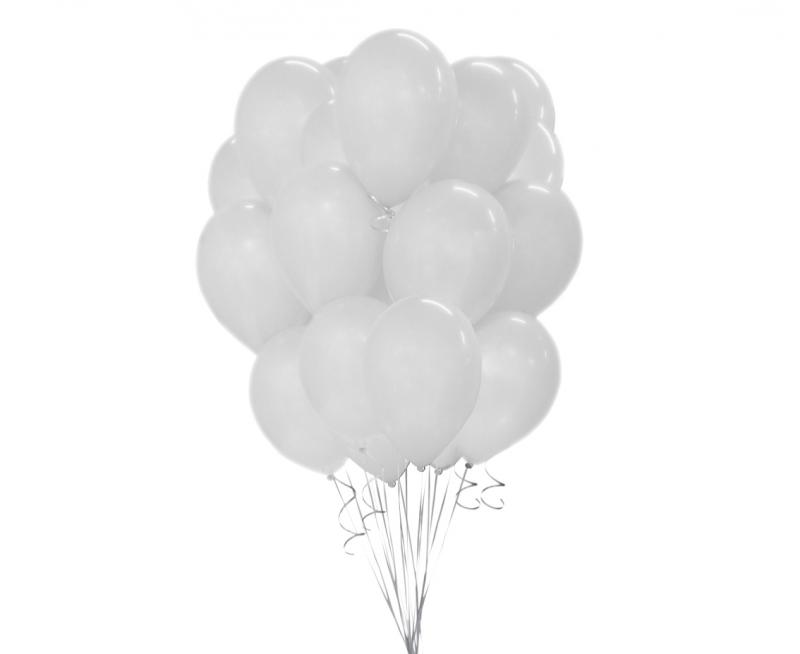 BALONY BEAUTY&CHARM METALIKI BIAŁE 12' A'50