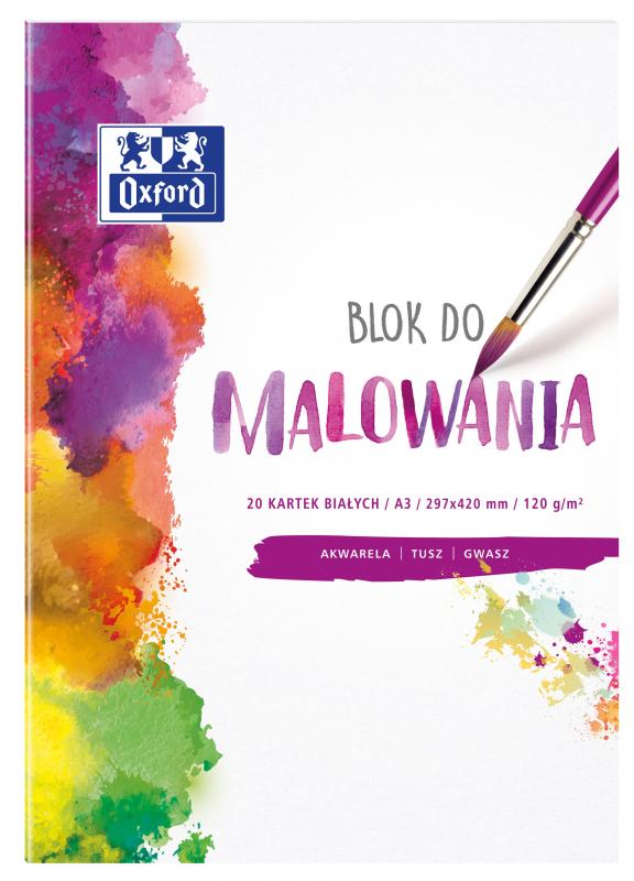 BLOK DO MALOWANIA OXFORD A3/20K BIAŁY 120G BANER