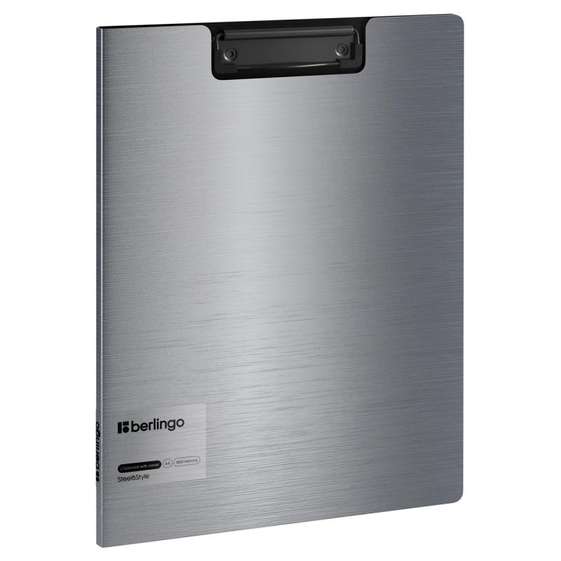 CLIPBOARD ZAMYKANY A4 BERLINGO SREBRNY STEEL & STYLE