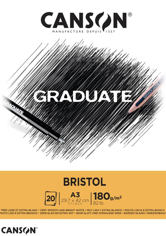 BLOK RYSUNKOWY CANSON GRADUATE BRISTOL A3 180G 20A