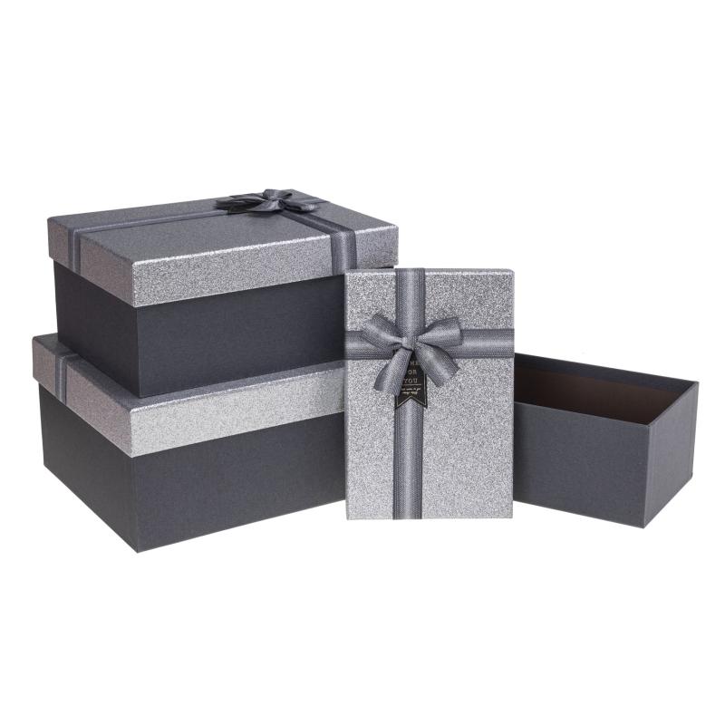 ZESTAW PUDEŁEK PUG-23218-PR SILVER SET 3 PCS
