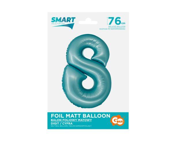 BALON FOLIOWY SMART CYFRA 8 J.NIEBIESKA MAT 76CM