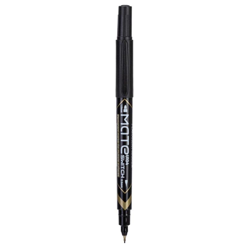 MARKER PERMANENTNY DWUSTRONNY CZARNY 1,0MM I 0,5MM CZARNY DELI A/12