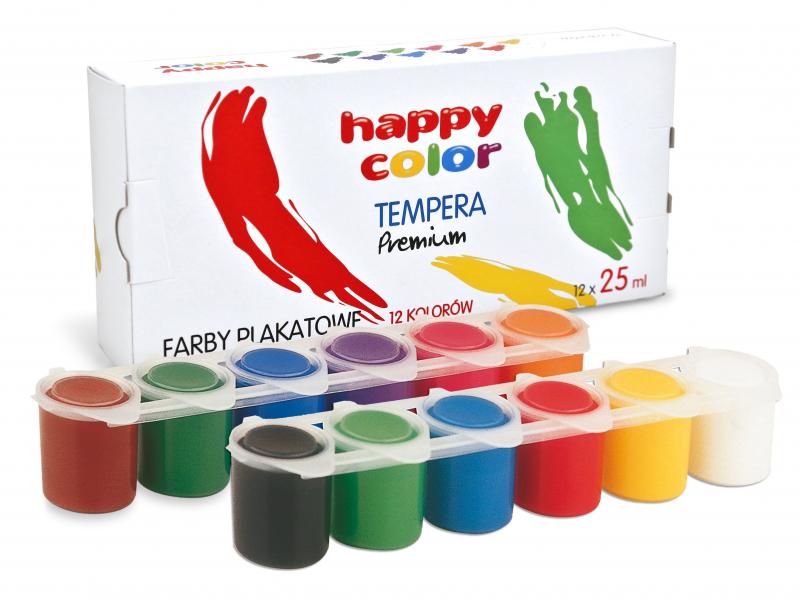 FARBY TEMPERY 12 KOL 25 ML HAPPY COLOR GDD