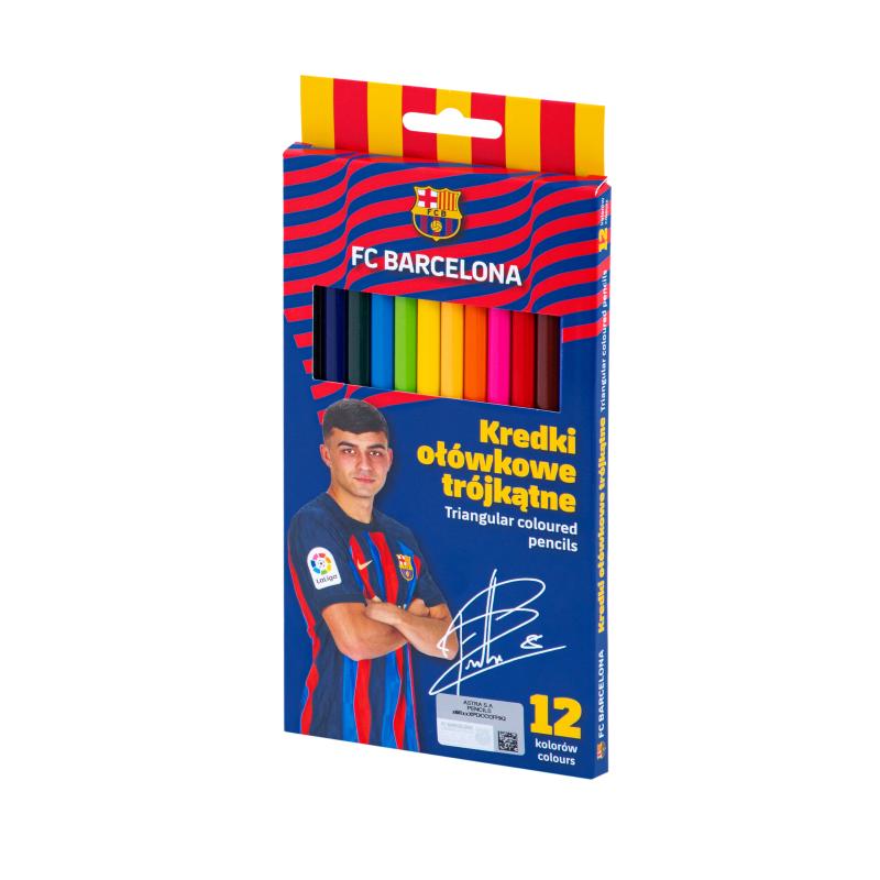 KREDKI OŁÓWKOWE 12 TRÓJKĄTNE FC BARCELONA - 12 kolorów