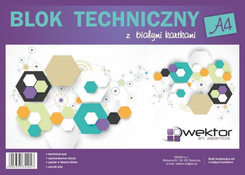 BLOK TECHNICZNY A4 BIAŁY