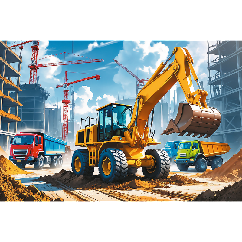 PUZZLE 60 TREFL TRAKTOR KOPARKO-ŁADOWARKA
