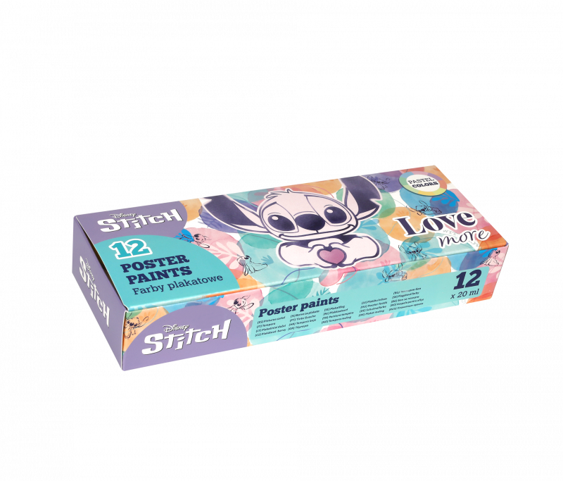 FARBY PLAKATOWE 20 ML 12 KOL. PASTEL - STITCH PASTEL DISNEY FASHION