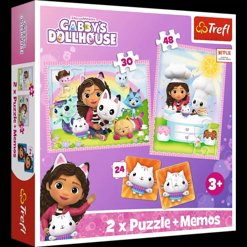 PUZZLE 2W1+MEMOS GABI Z KOCIM PRZYJACIELEM