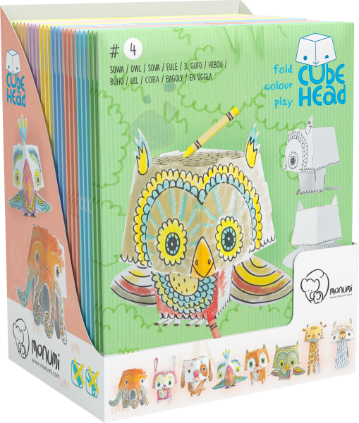 KOLOROWANKA CUBEHEAD ZWIERZAKI 3D NORMAL A24 4 WZORY MONUMI GDD