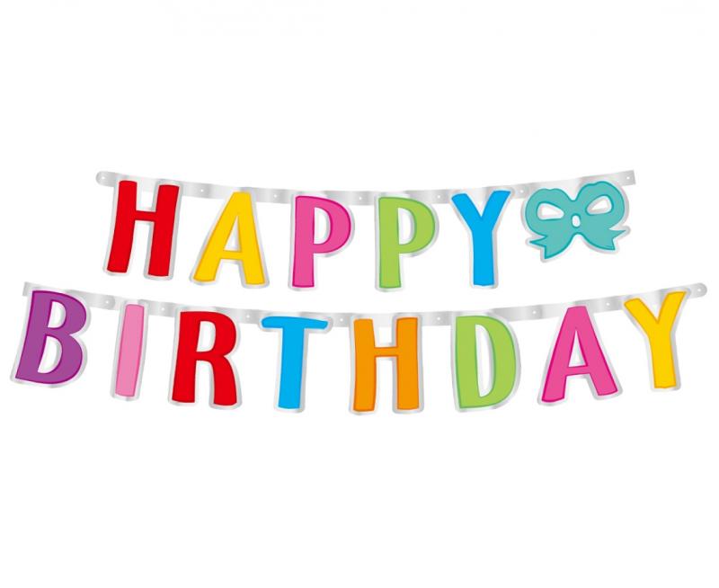 GIRLANDA PAP HAPPY BDAY KOLOROWA 160/14CM