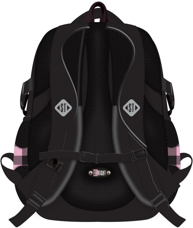 PLECAK 4-KOMOROWY PINK CHECKERED STRIGHT BP-01