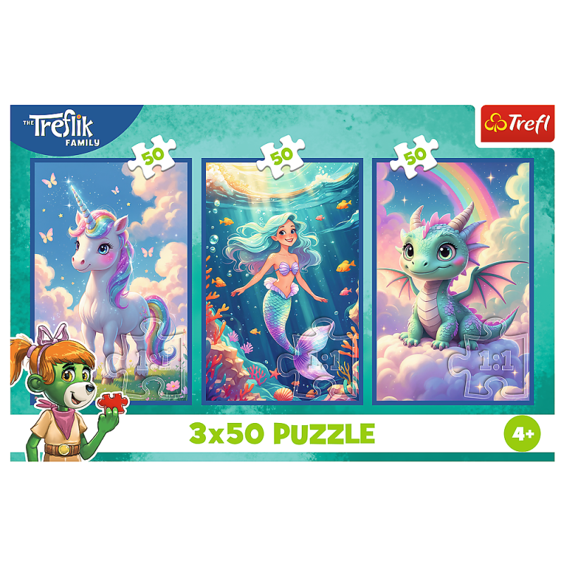 PUZZLE 3X50 TREFL RAZEM W KOLOROWYM ŚWIECIE