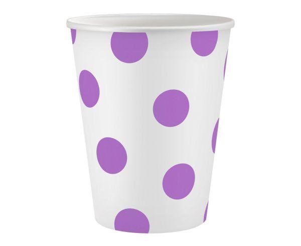 KUBECZKI PAPIEROWE GROSZKI LAWENDOWE 250ML A/6