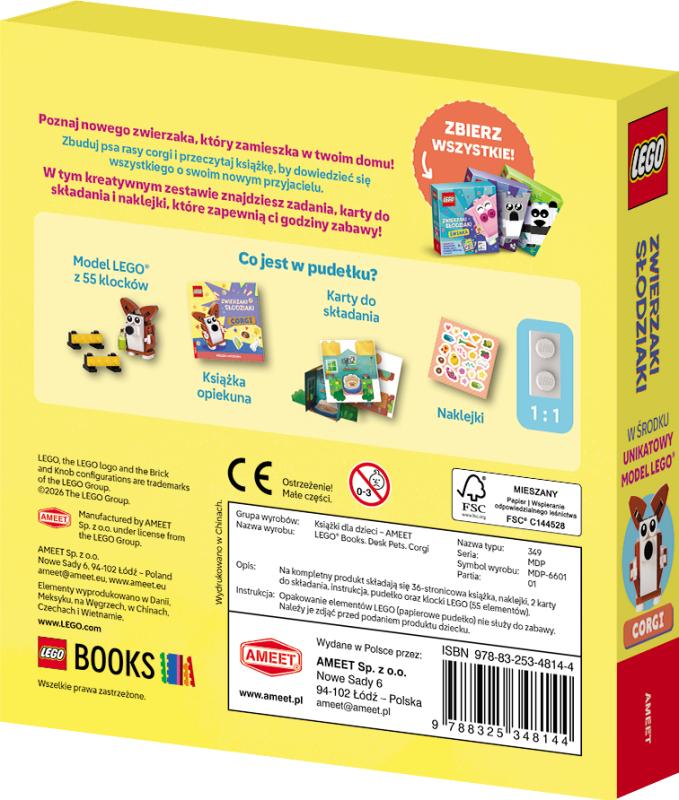 KSIĄŻECZKA LEGO MASTER BRAND. ZWIERZAKI SŁODZIAKI. CORGI