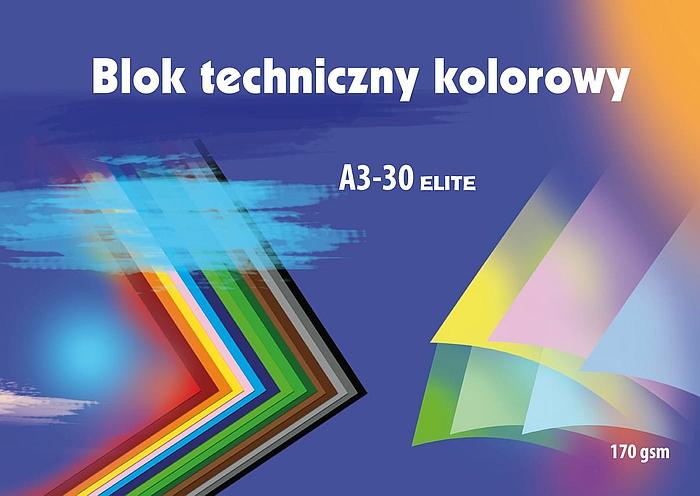 BLOK TECHNICZNY A3/30 KOLOR ELITE KRESKA