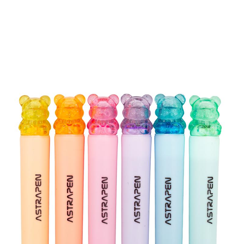 ZAKREŚLACZE 6 ZE STEMPELKAMI ASTRAPEN ANIMALS CHOCO