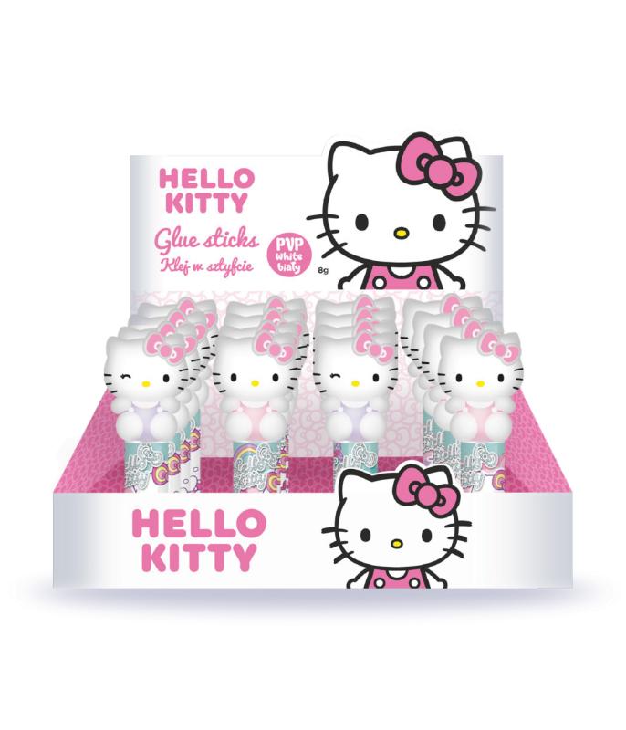 KLEJ W SZTYFCIE 8 G - DISPLAY 16 SZT MIX - PINK 1HELLO KITTY