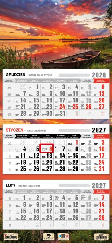 KALENDARZ TRÓJDZIELNY KT-1 PŁASKA GŁÓWKA 2027