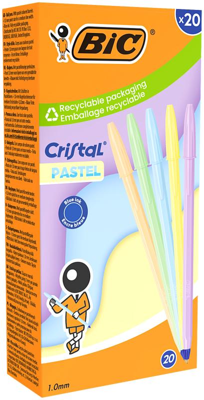 DŁUGOPIS CRISTAL PASTEL AST BX20 BCL