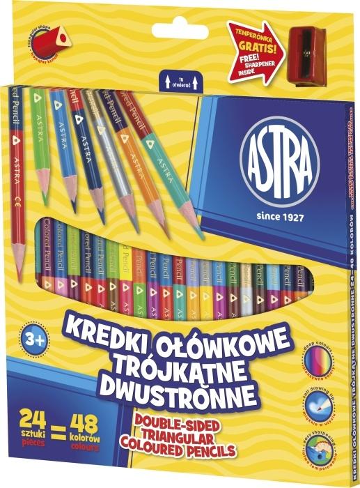 KREDKI OŁÓWKOWE 24/48 ASTRA TRÓJKĄTNE