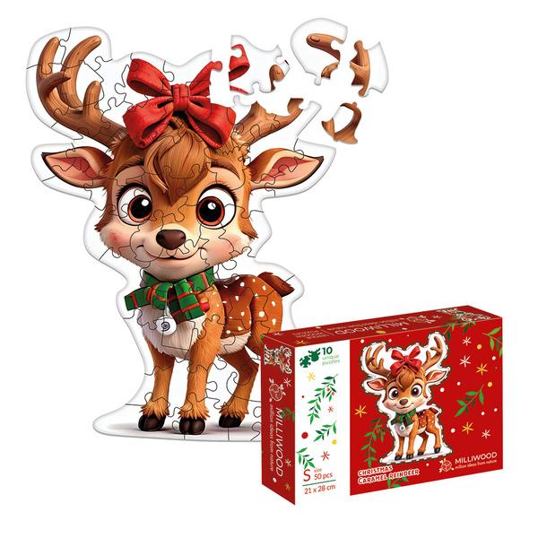 PUZZLE DREWNIANE - KARMELOWY RENIFEREK CHRISTMAS CARAMEL REINDEER