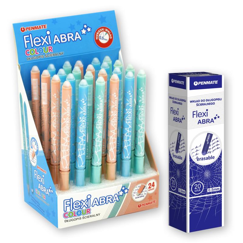 DŁUGOPIS FLEXI ABRA COLOUR PASTEL A24 + A20 WKŁADÓW PENMATE
