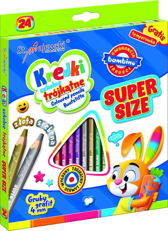 KREDKI 24 TRÓJKĄTNE SUPER SIZE + TEMP. STANDARD