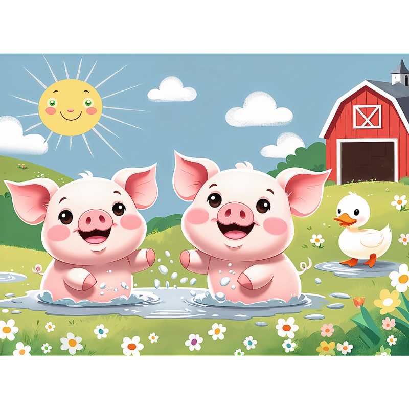 PUZZLE 30 TREFL WESOŁE ŻYCIE NA WSI RODZINA TREFLIKÓW