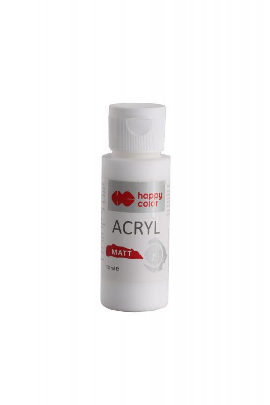 FARBA AKRYLOWA MATT 60ML PIĘKNA BIEL HAPPY COLOR