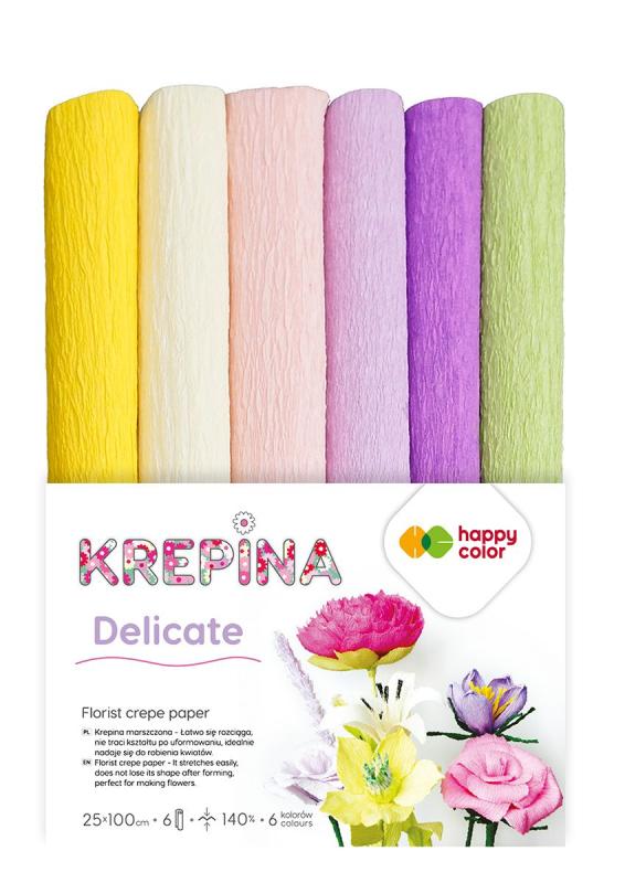 KREPINA MARSZCZONA 25X100CM MIX DELICATE 6KOL A6