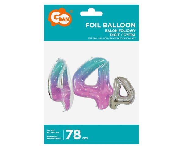 BALON FOLIOWY CYFRA 4 KOSMOS 78CM