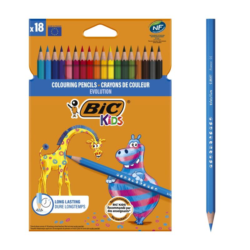 KREDKI OŁÓWKOWE 18 BIC KIDS EVOLUTION ECOLUTIONS