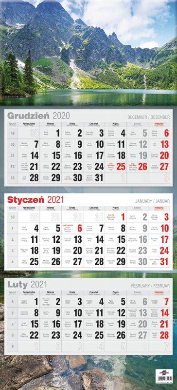 KALENDARZ TRÓJDZIELNY PŁASKI 2027
