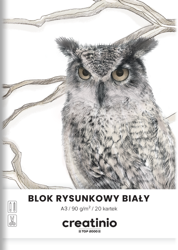BLOK RYSUNKOWY A3/20 BIAŁY TOP CREATINIO