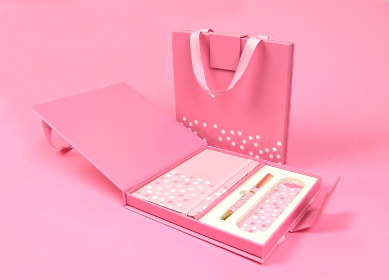 ZESTAW DŁUGOPIS + NOTES + ETUI PREMIUM RÓŻ