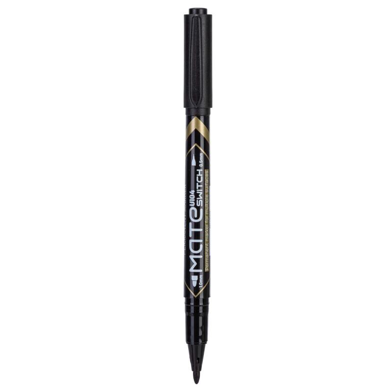 MARKER PERMANENTNY DWUSTRONNY CZARNY 1,0MM I 0,5MM CZARNY DELI A/12