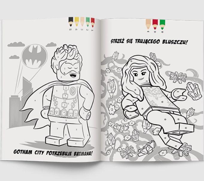KSIĄŻECZKA LEGO DC COMICS SUPER HEROES. KOLOROWANKA WEDŁUG KODU