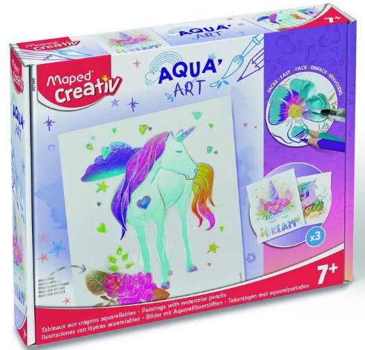 AQUA ART CREATIV OBRAZY AKWARELOWE MOTYW JEDNOROŻEC