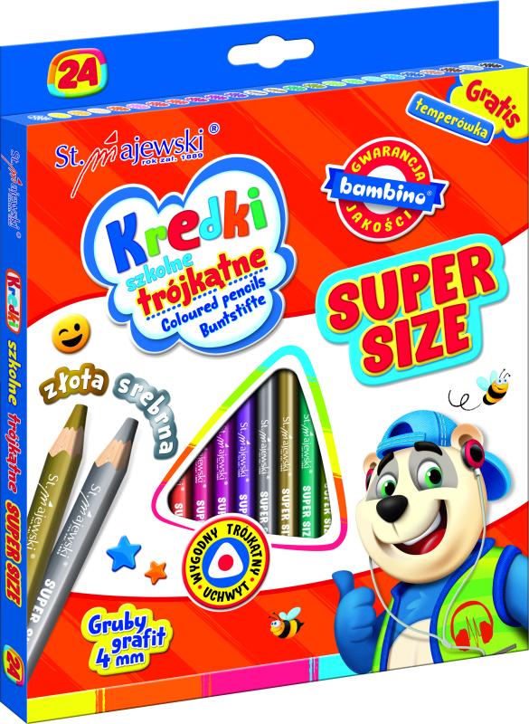 KREDKI 24 TRÓJKĄTNE SUPER SIZE + TEMP. STANDARD
