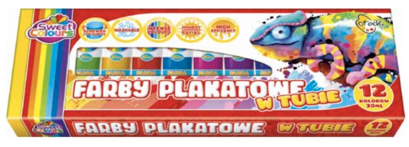 FARBY PLAKATOWE 12 W TUBIE OTOCKI