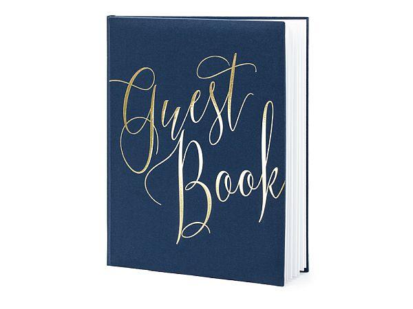 KSIĘGA GOŚCI GUEST BOOK 20X24,5CM GRANATOWA 22 KARTKI